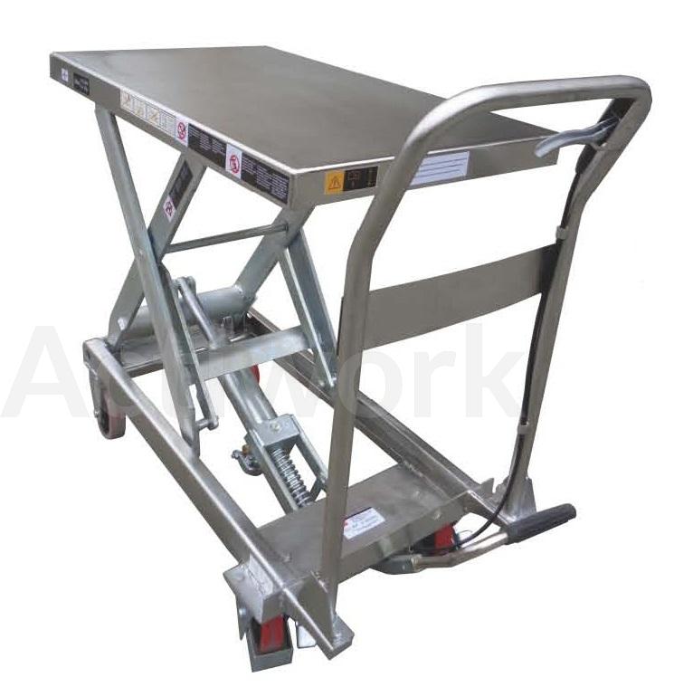 Table Ã©lÃ©v mobile manuel manuel semi inox 250kg