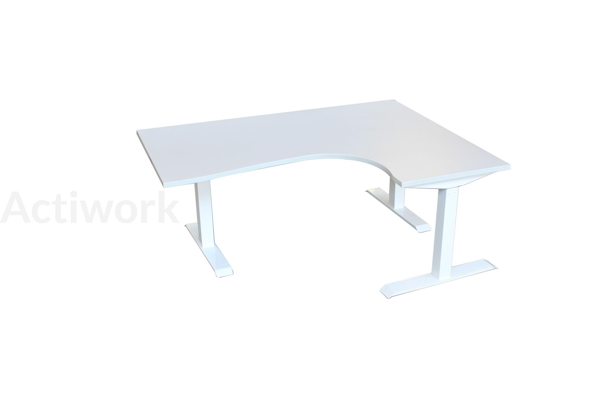 90° Triple motors 3-stage L shape desk - SILVER