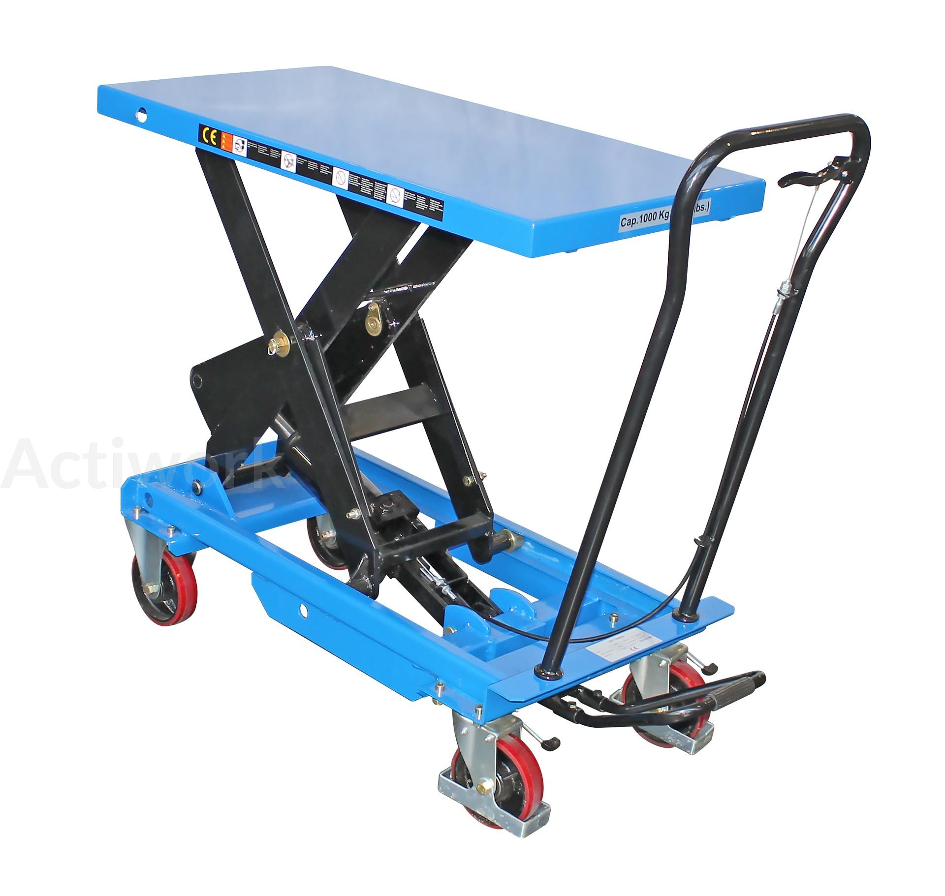 Table Ã©lÃ©v mobile manuel 1000kg, 1010 x 520 mm