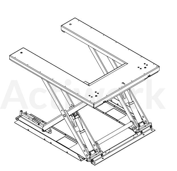 [CL53H001-AL] TE1000 Table élévatrice extra-plate en U 1000kg - 1350x1050 mm - course 800 mm